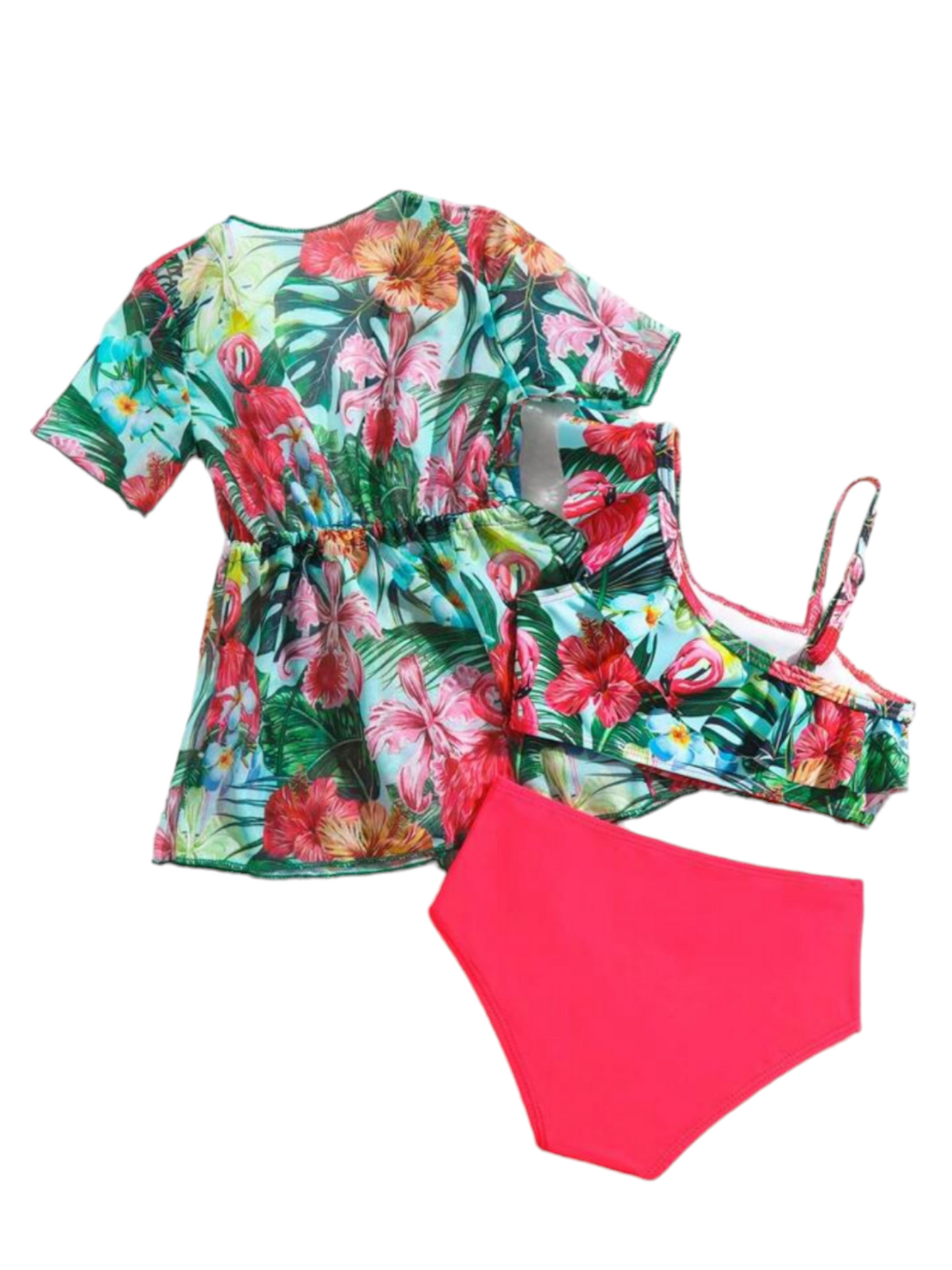 Floral 3pc baby swimsuit