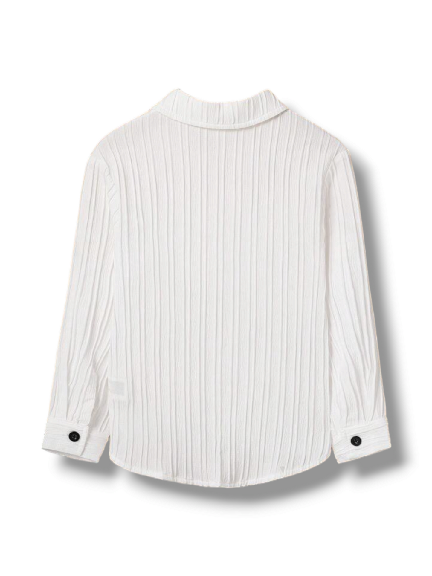 White Long sleeve button down boys shirt