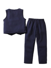 Boy navy blue vest set