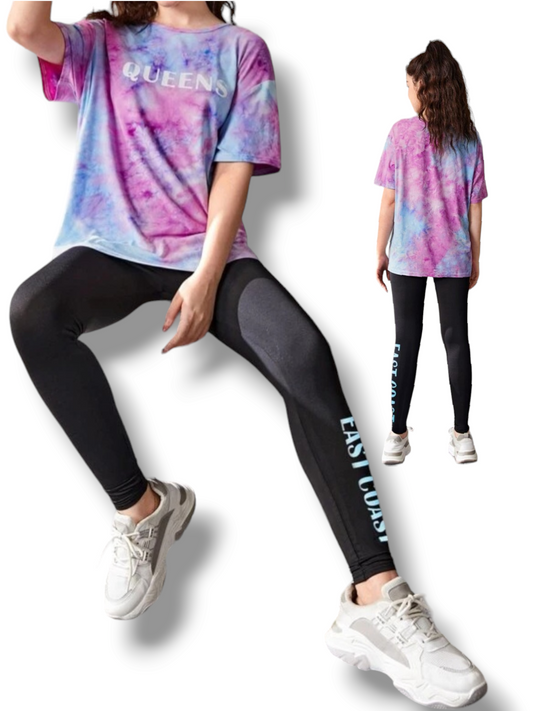 Pre teen girl t with leggings