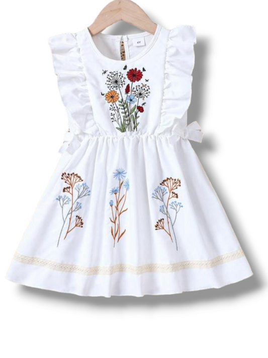 white bohemian girl dress