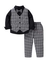 Grey stripe boy formal set