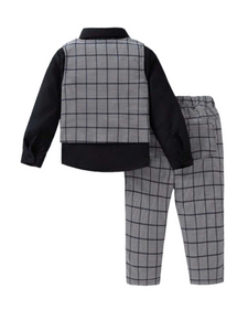 Grey stripe boy formal set