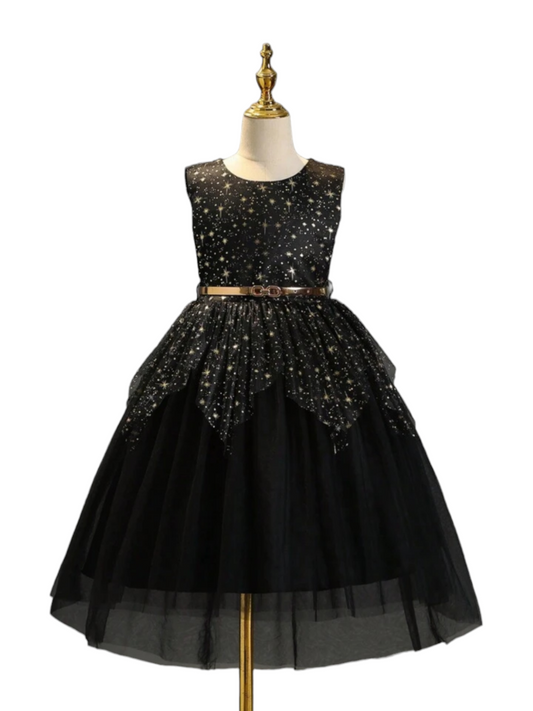 Blac glitter girl formal dress