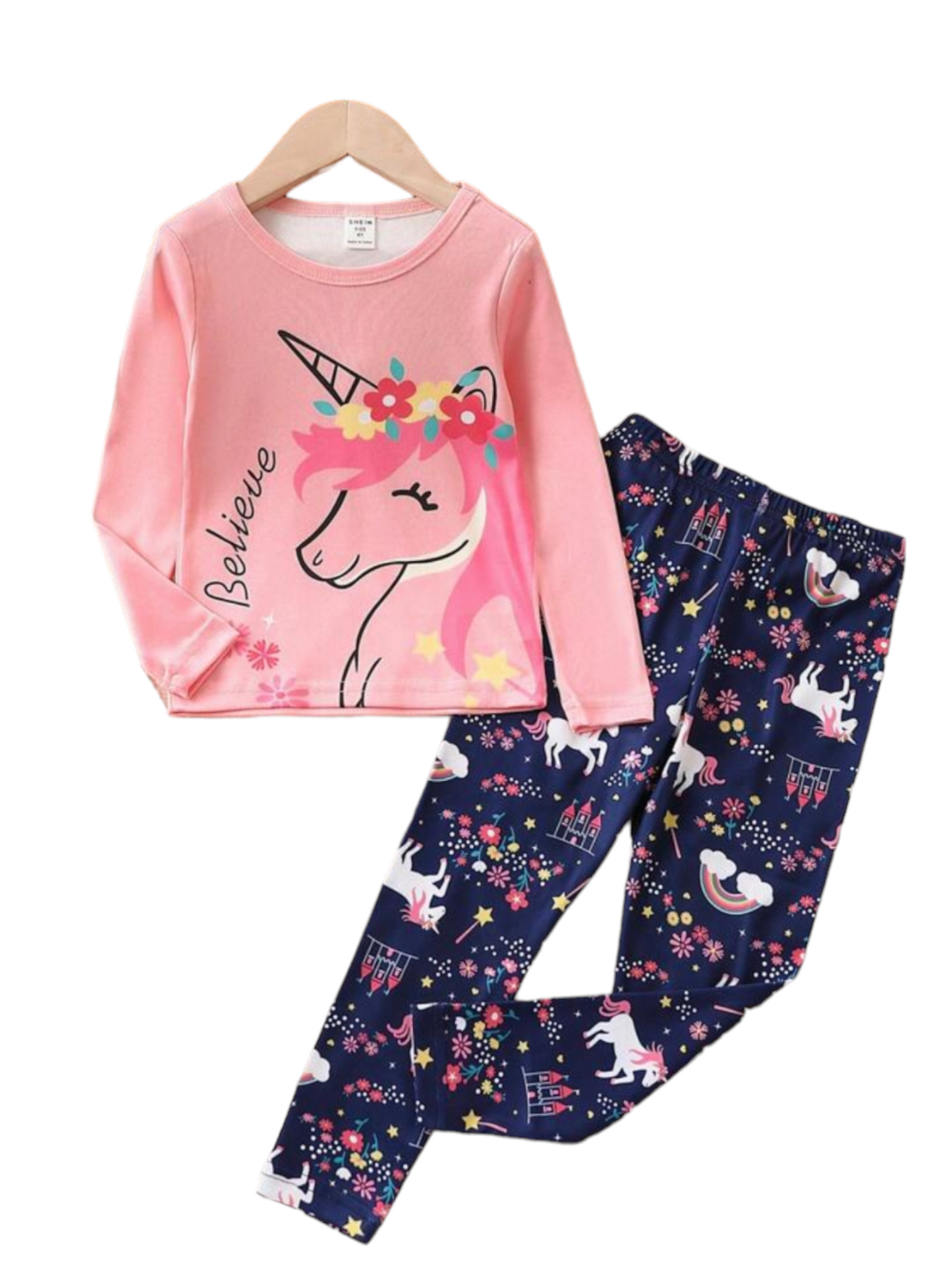 Pink unicorn believe pjs