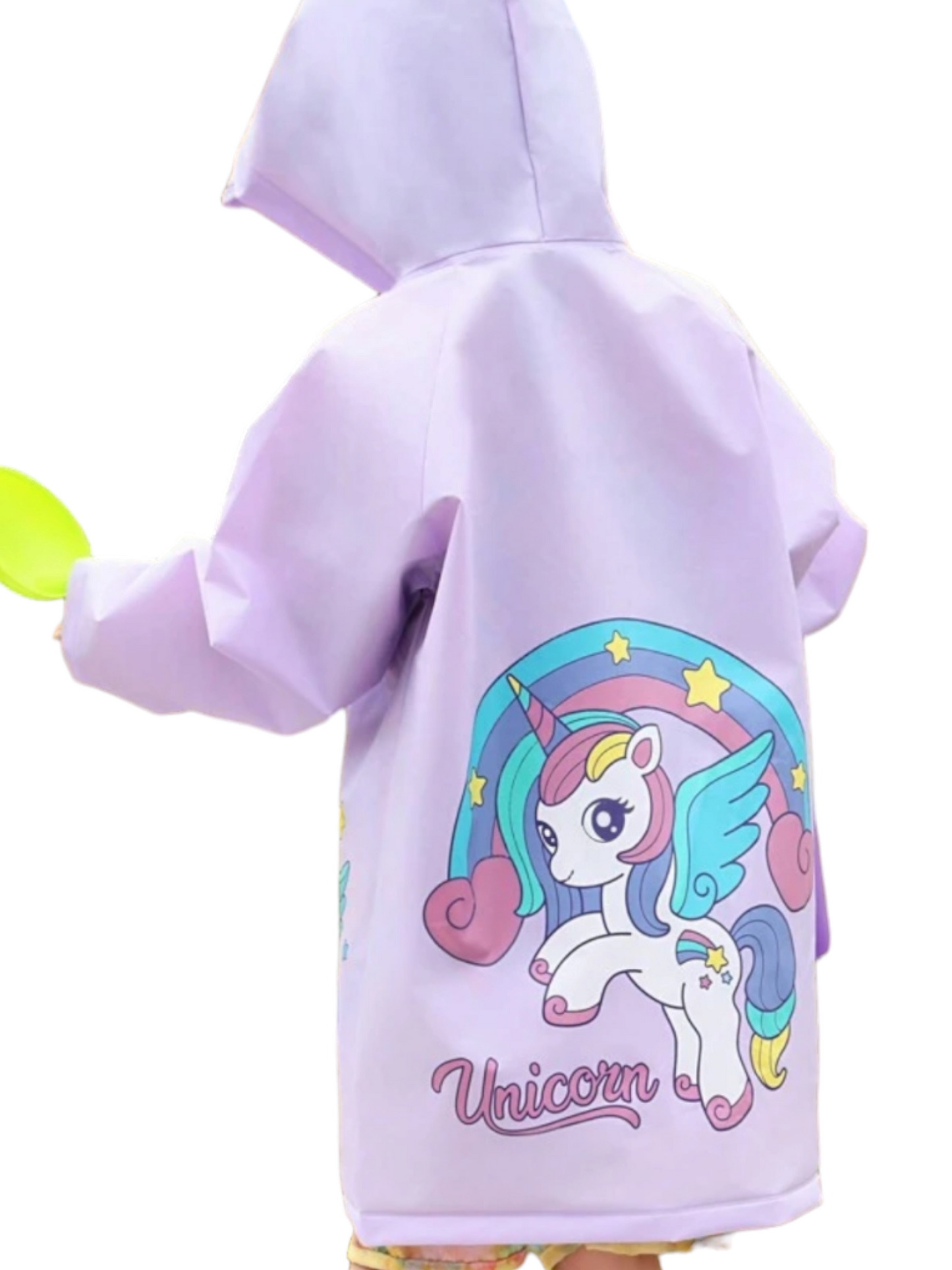 Girl purple unicorn raincoat