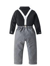 Boys formal set with white suspenders