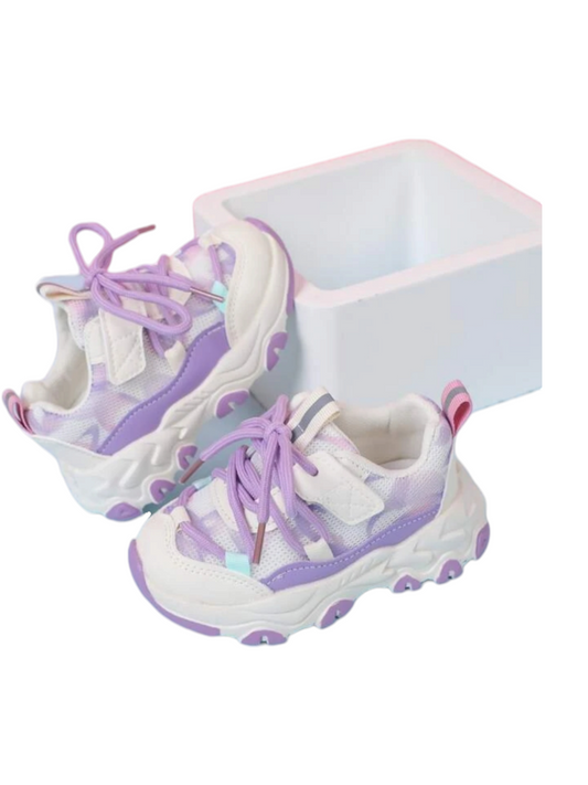 Toddler purple & white sneakers