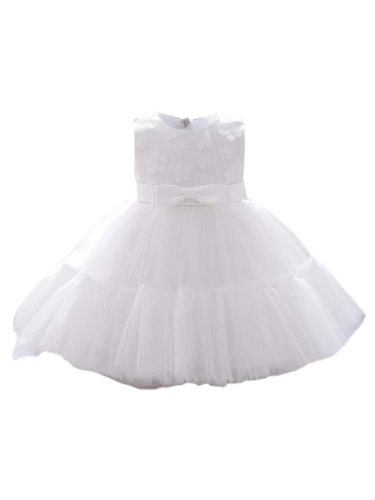 White floral girl formal dress