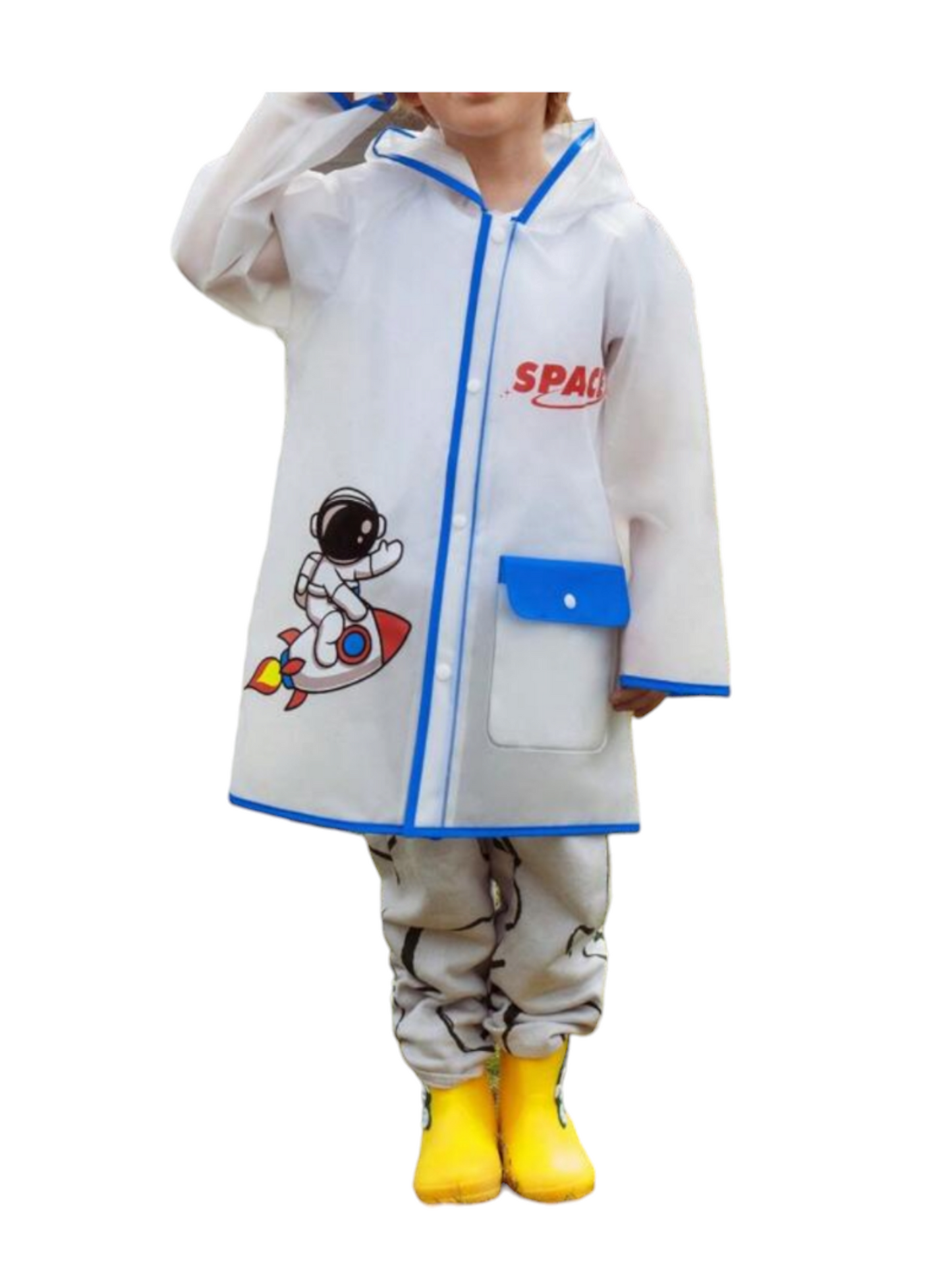 Boy space jam rain coat