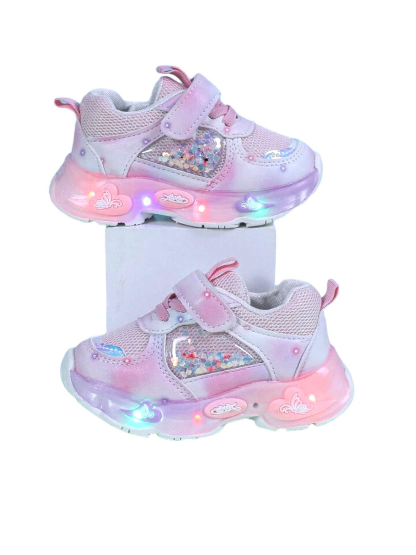 Toddler girl led glitter shaker sneakers