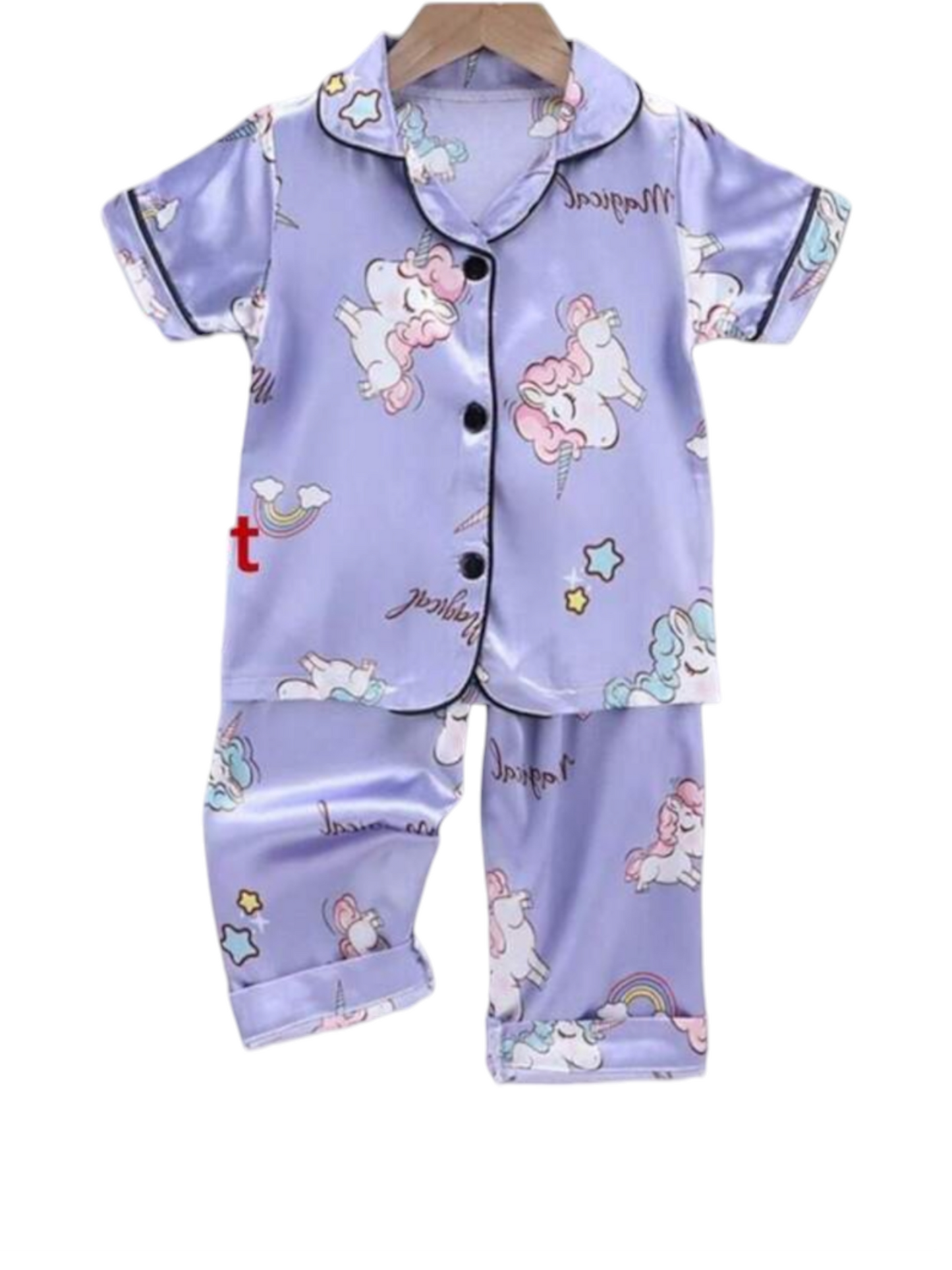 Girl silk purple pj