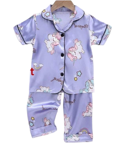 Girl silk purple pj