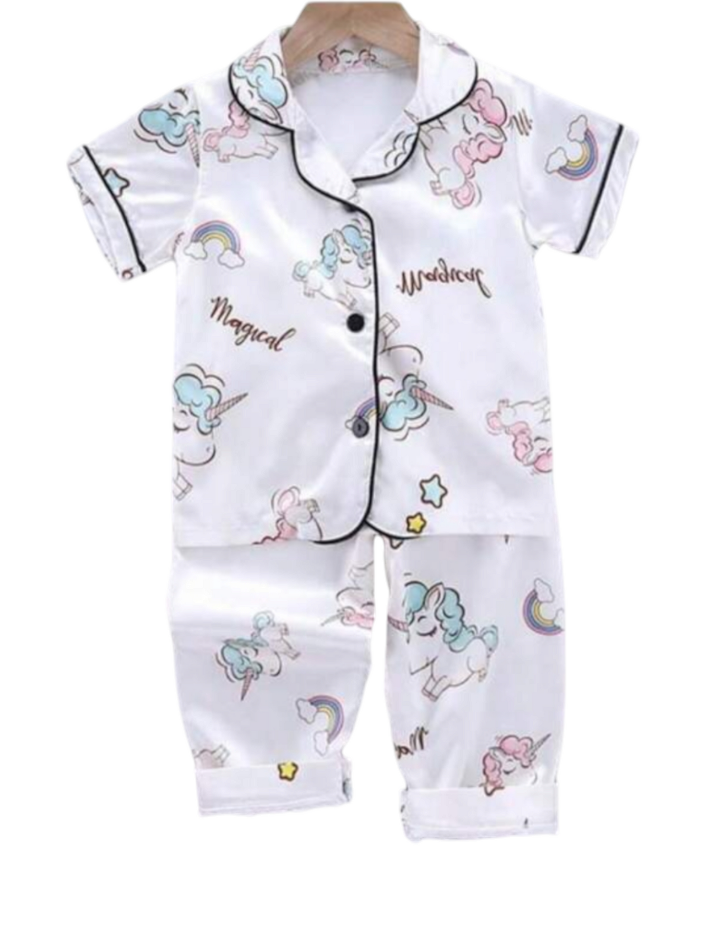 Girl white silk pj