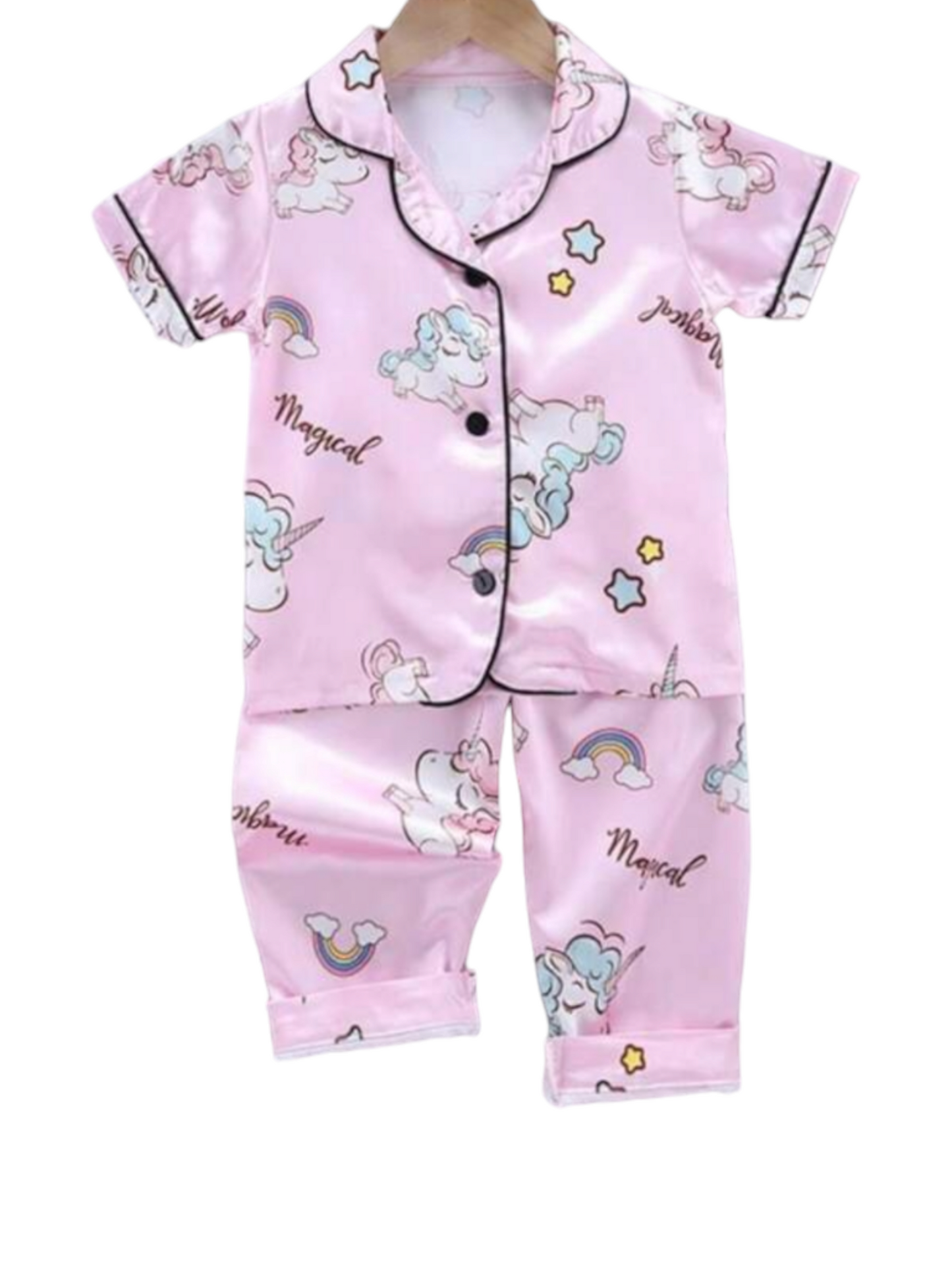 Girl pink silk pj