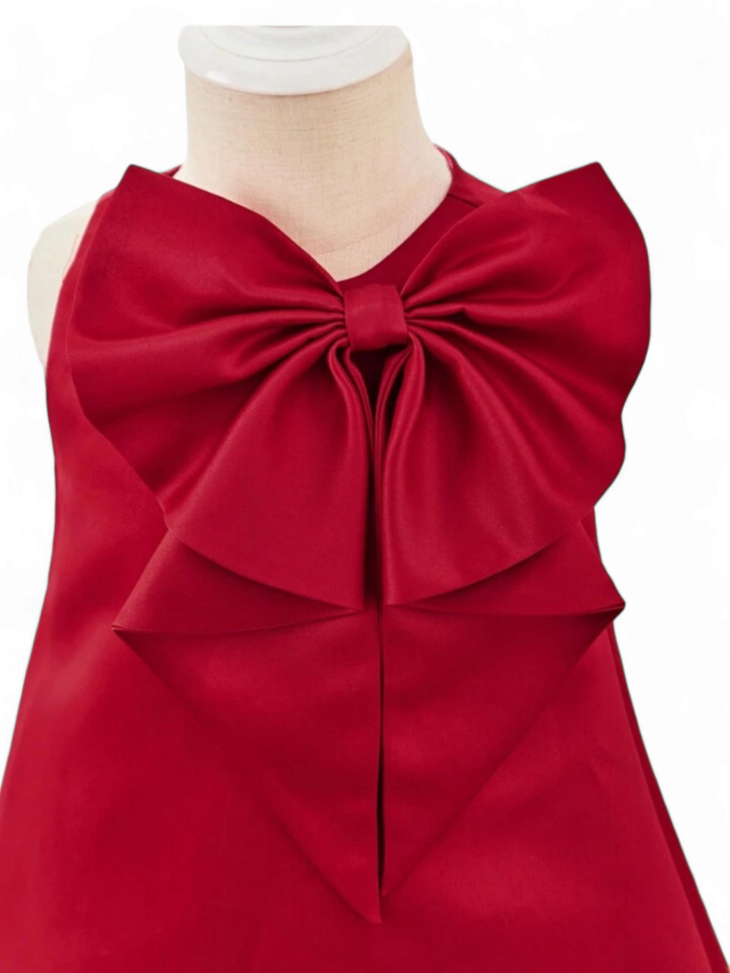 Satin baby red formal dress