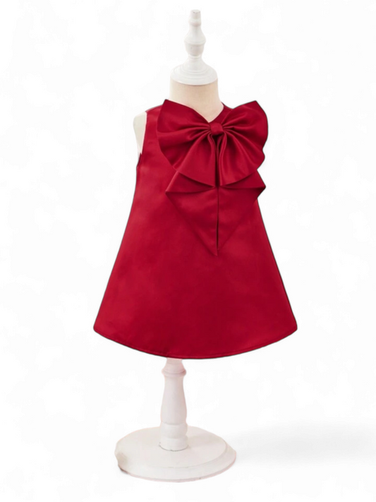 Satin baby red formal dress