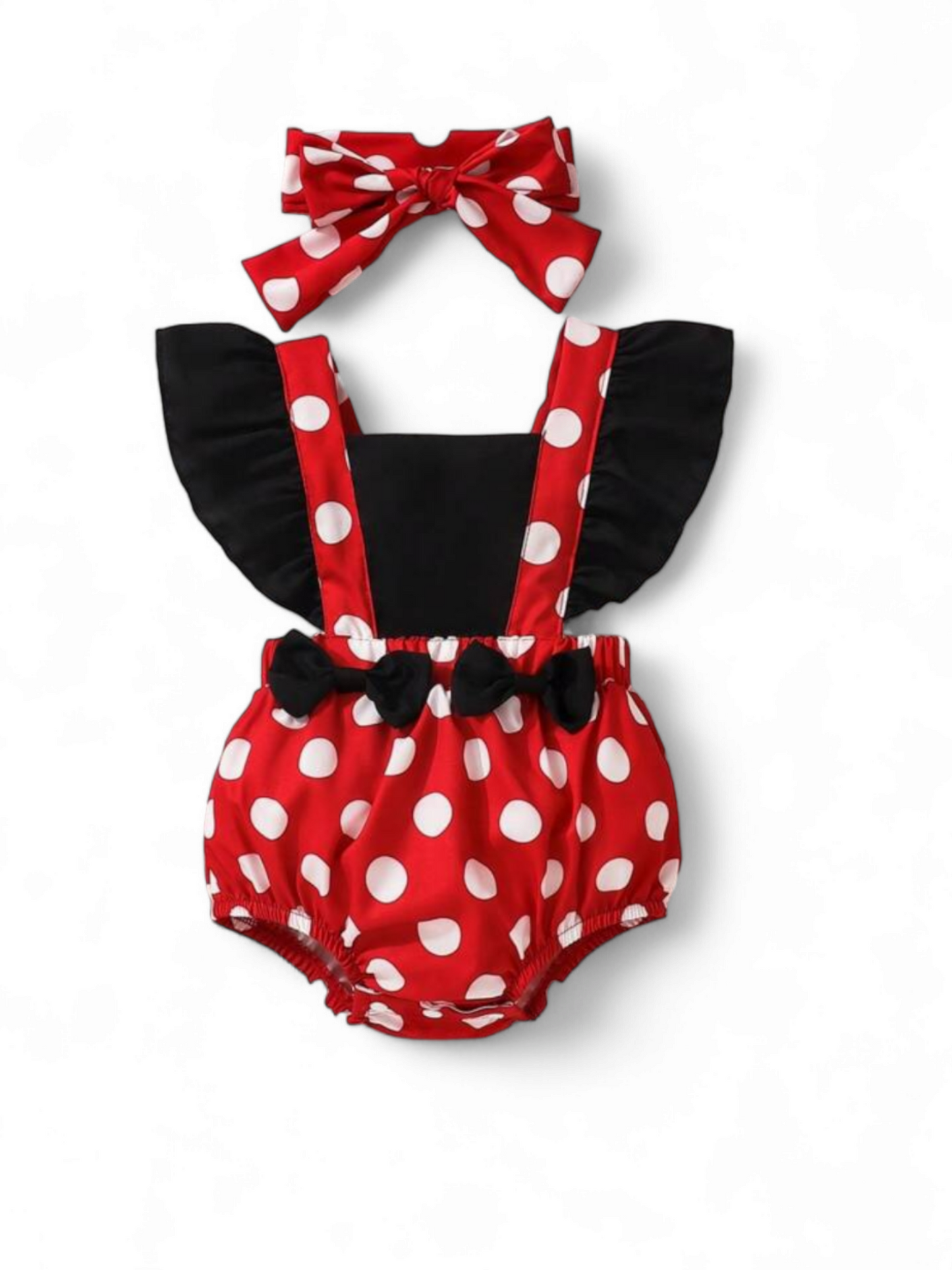 Mini polka dot baby romper
