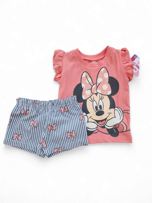 Girl Minnie pants baby set