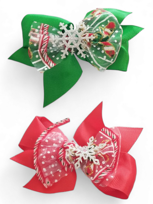Snowflake christmas bow