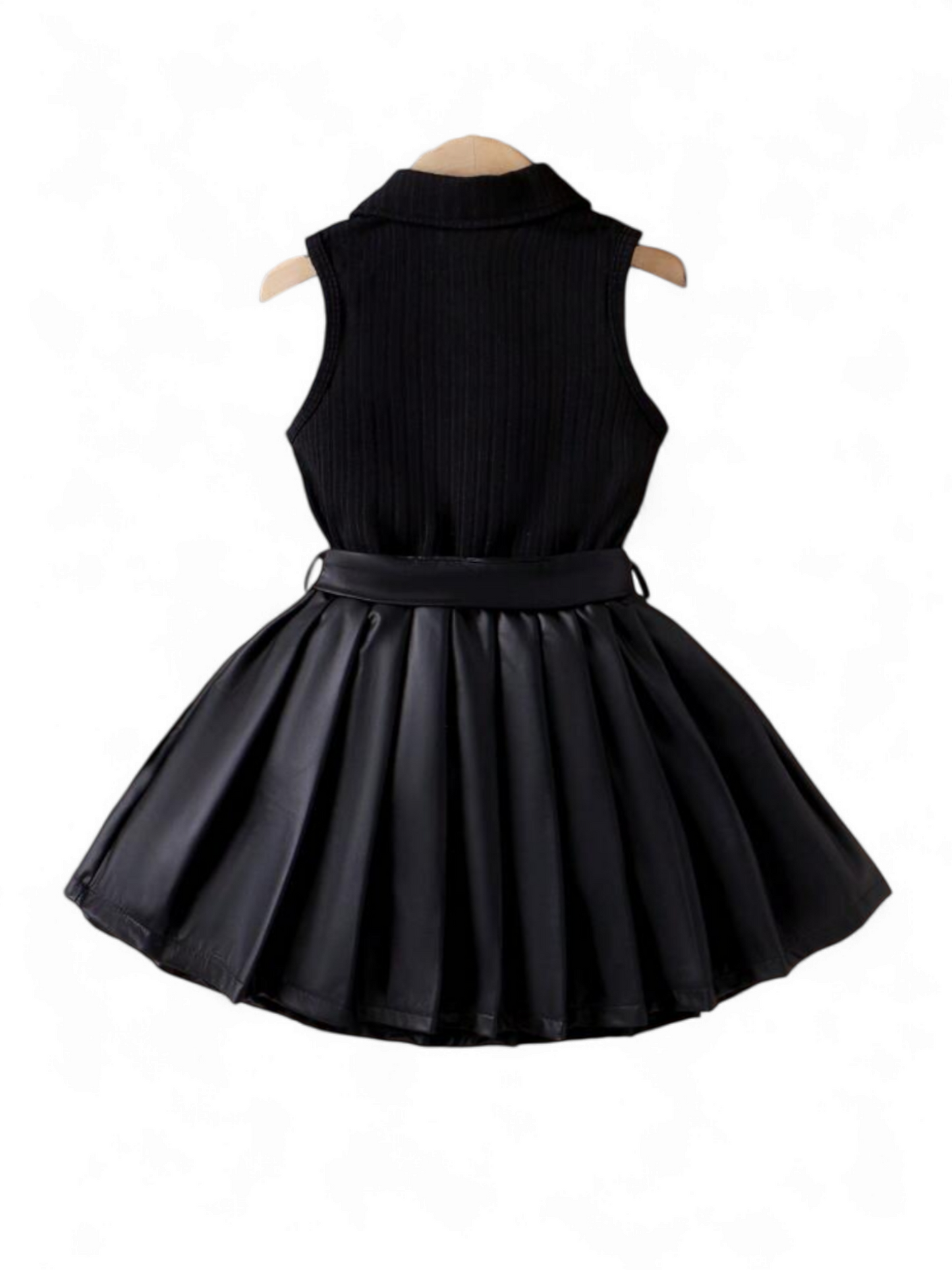 Lil black leather girl dress