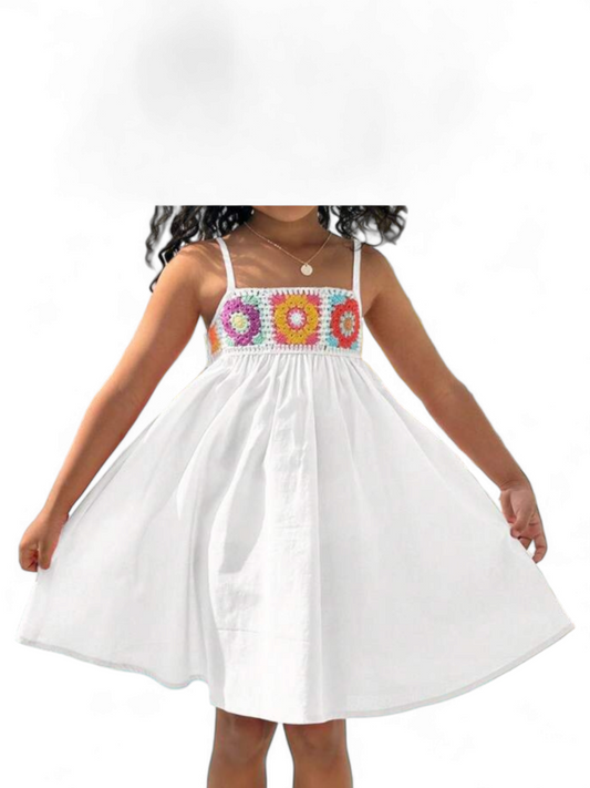 Multicolor crochet girl dress