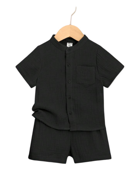 Boy black 2pc baby set