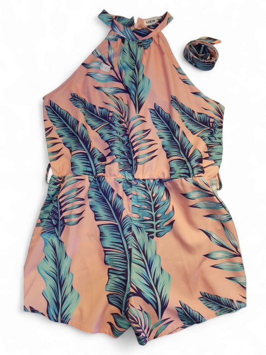 Teen girl Romper with leaves