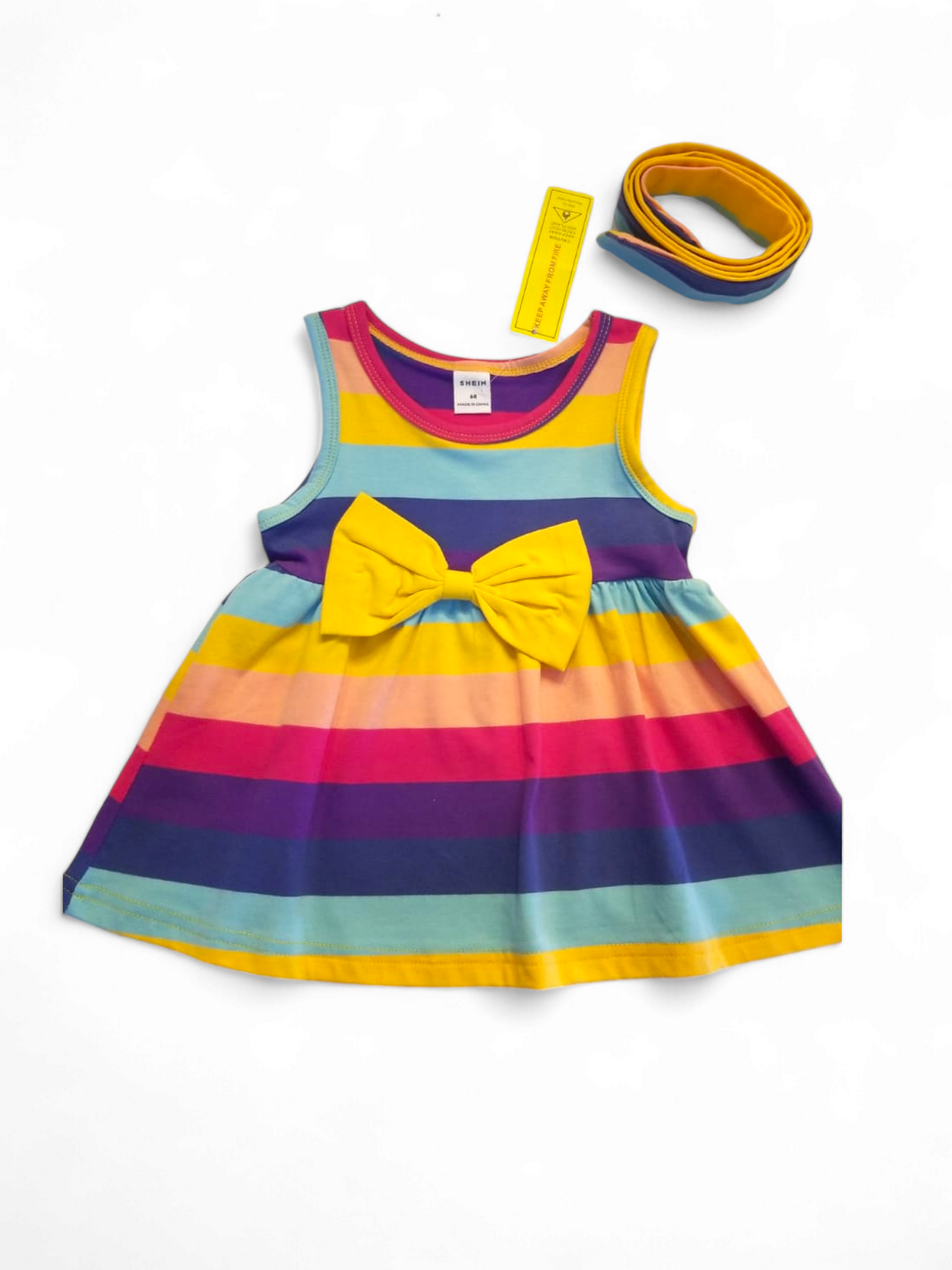 Baby dress with colorful lines