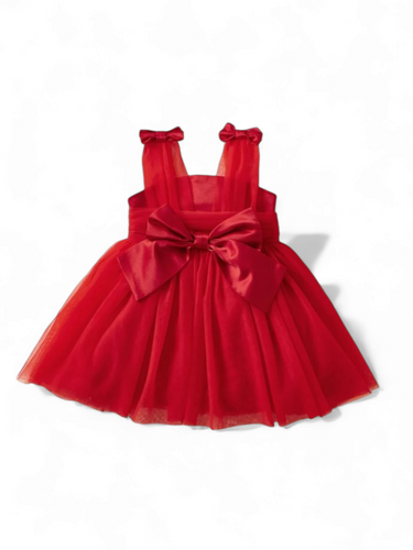 Red tulle baby dress