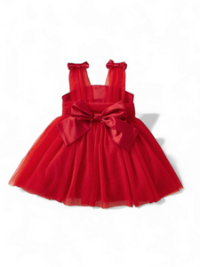 Red tulle baby dress