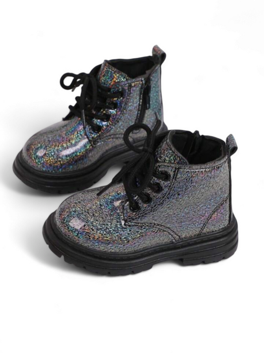 Girl metallic baby boots