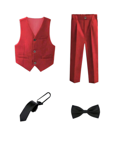 Red vest set boy formal set