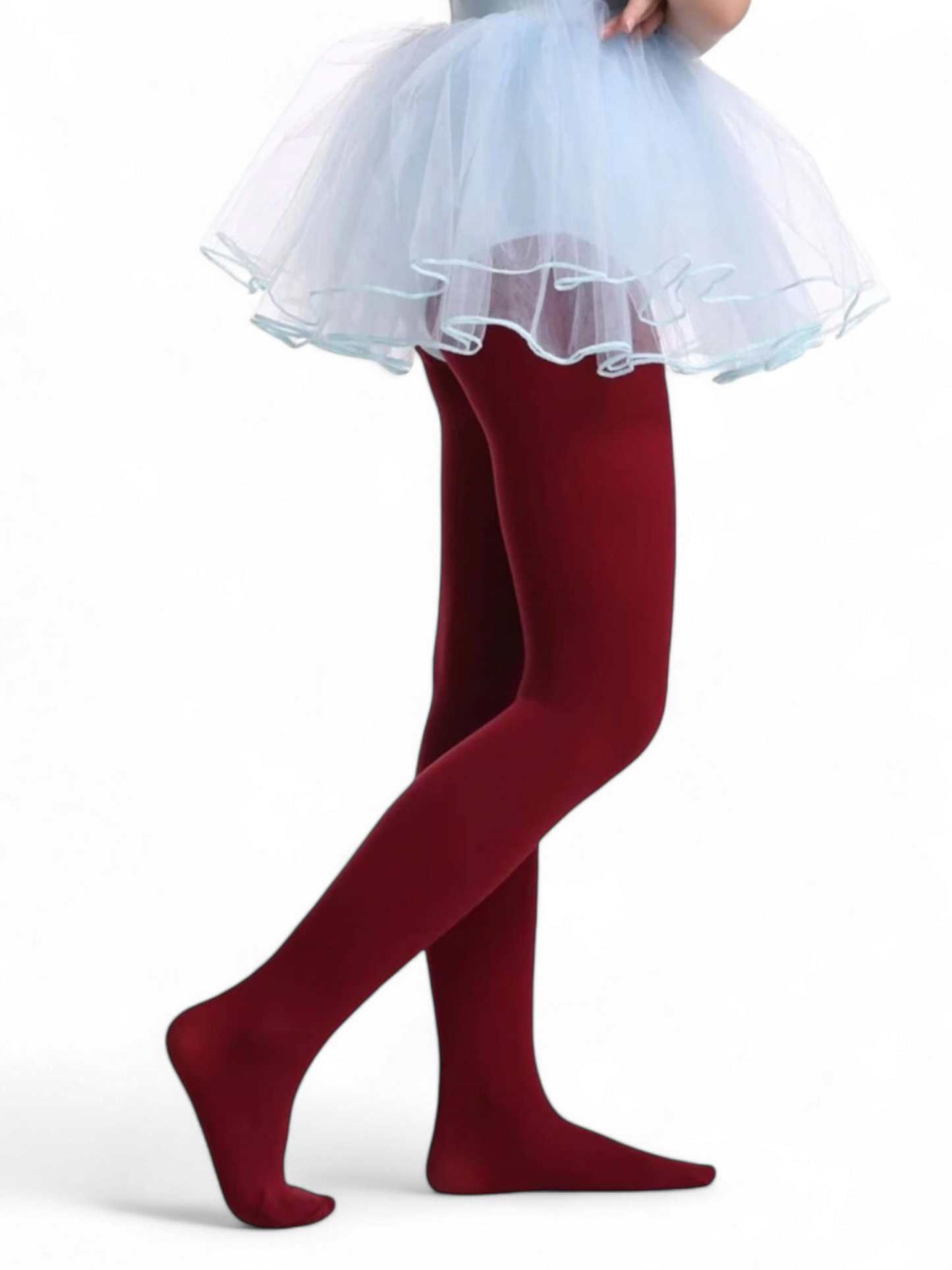 Burgundy stockings for girls