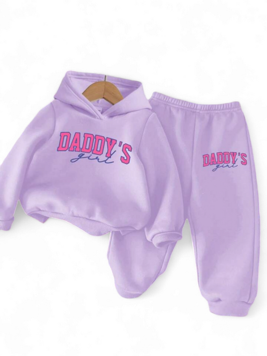 Daddy's girl purple sweat girls set