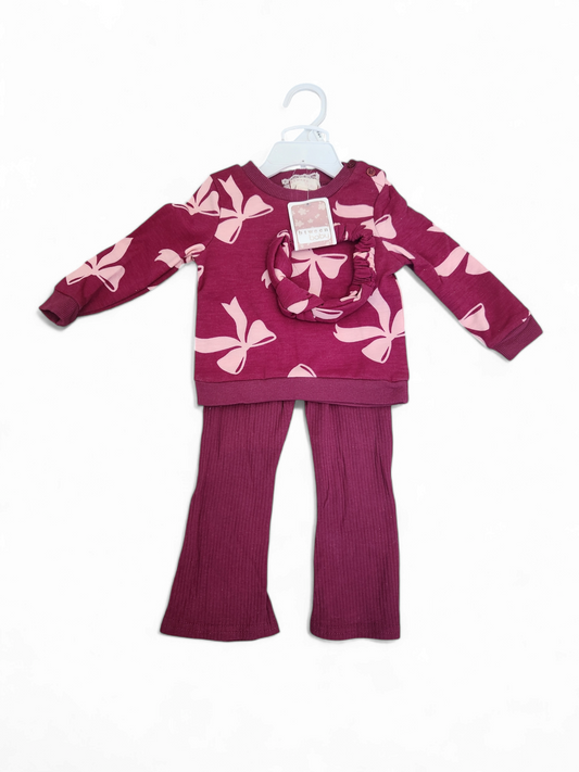 Little bow baby set 3pc including headband