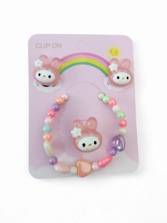 Toddler Girl clip on jewelry set
