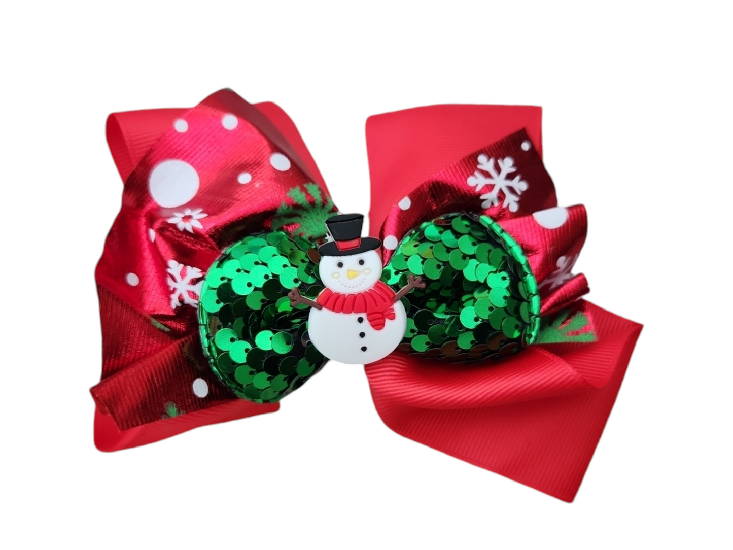Snow man christmas bow