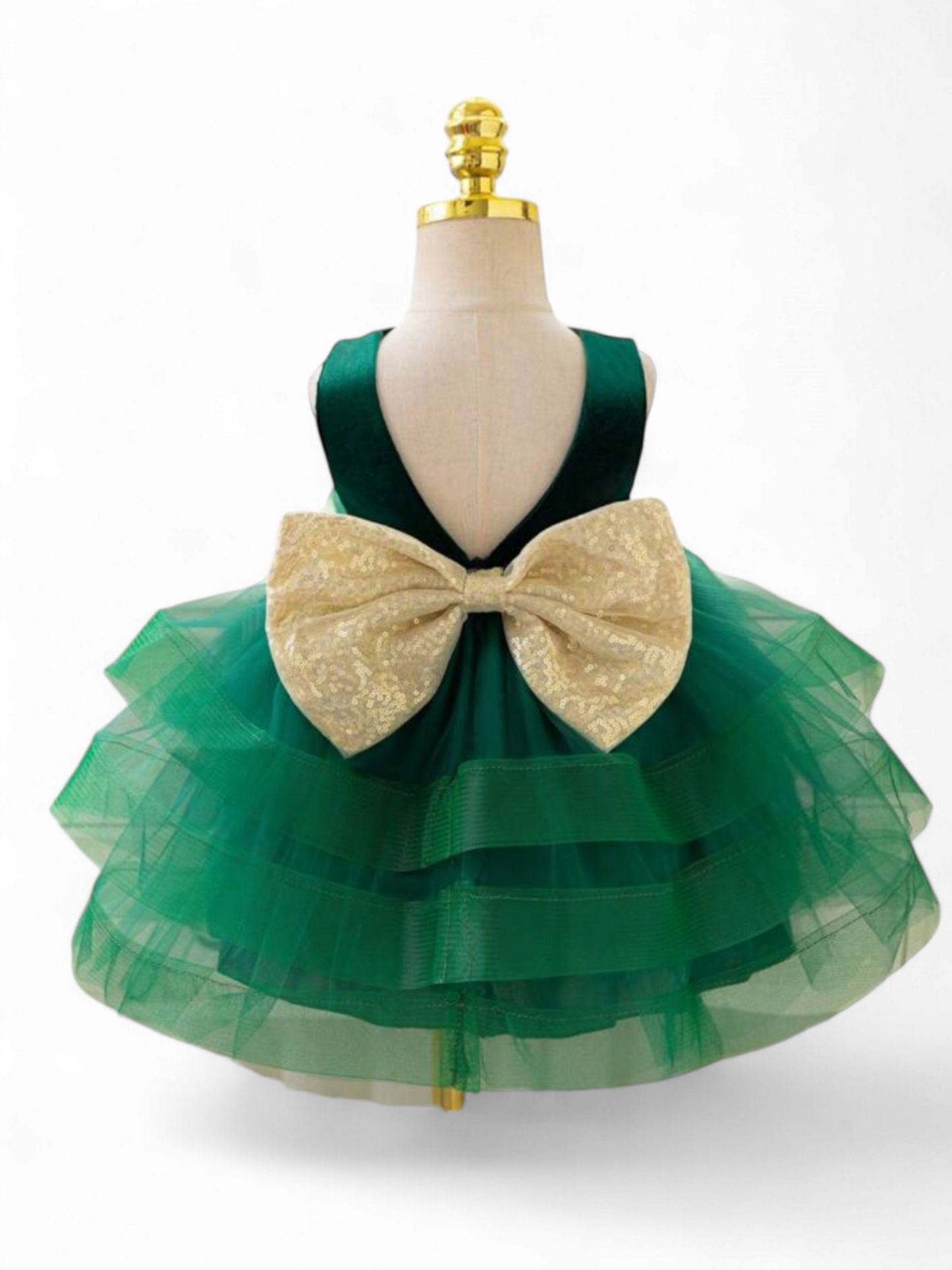 Green tulle  baby girl formal dress