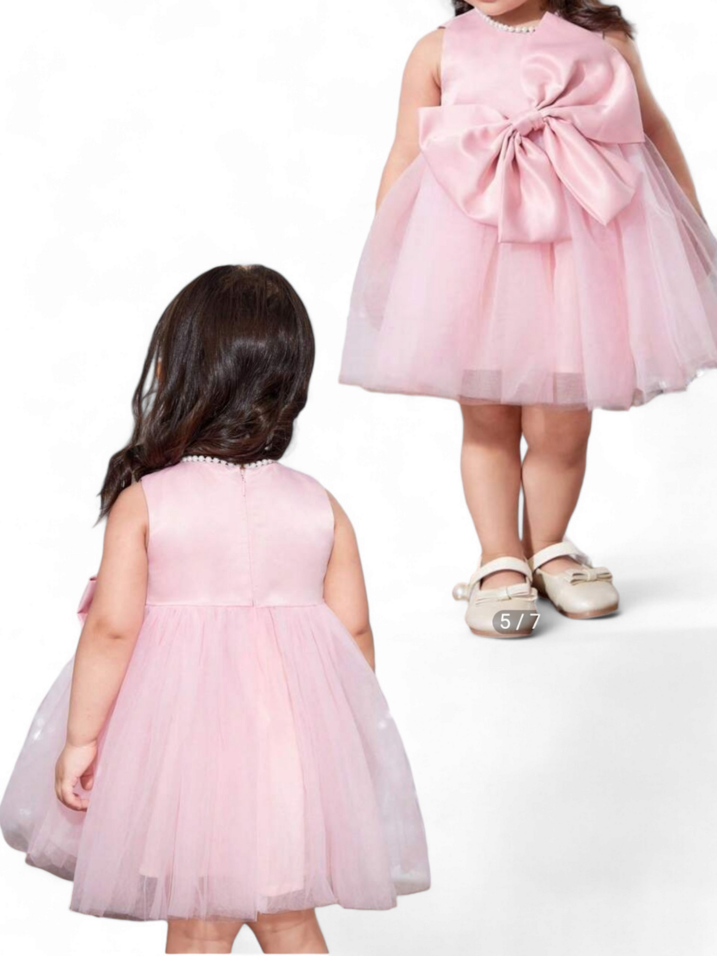 Baby pink formal girl formal dress
