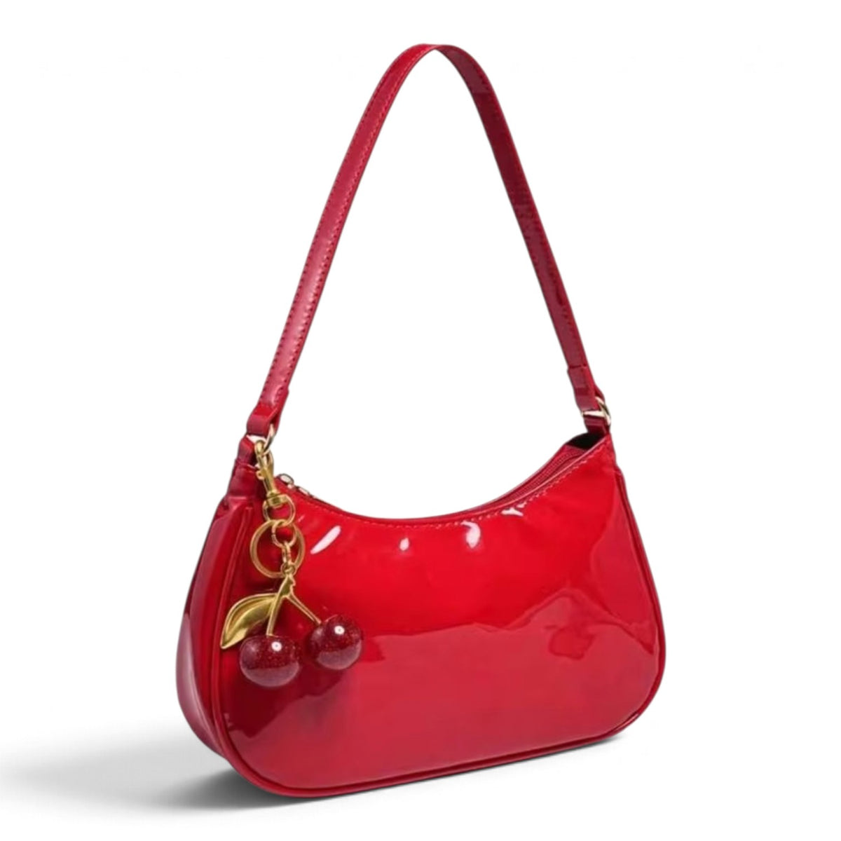 Red gitls purse with cherry Keychain