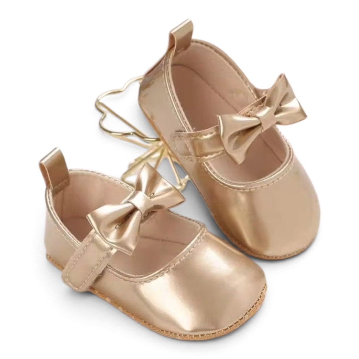 Baby gold shoes with bow 2k6