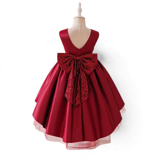 Burgundy red girls dress