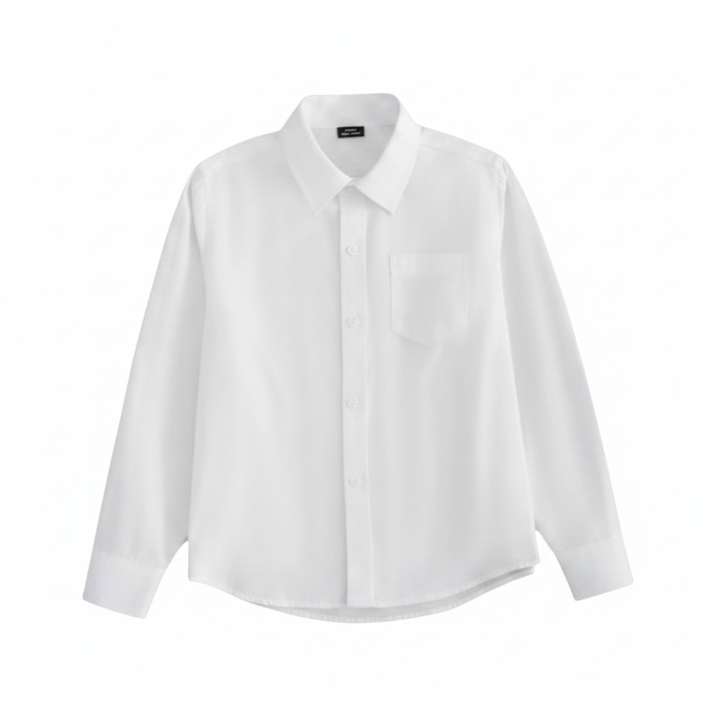 White long-sleeved  Boys white  shirt