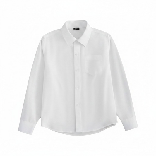 White long-sleeved  Boys white  shirt