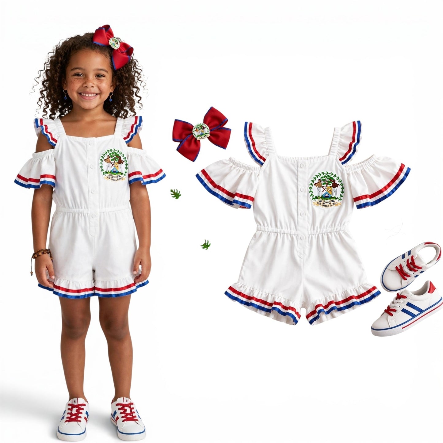 Belize Frill girls romper