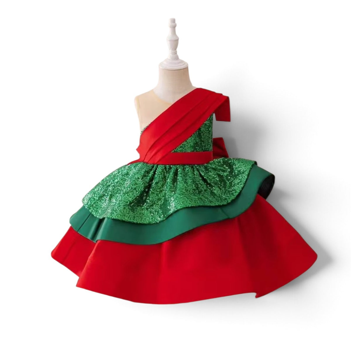 Beautiful Christmas red & green girls dress