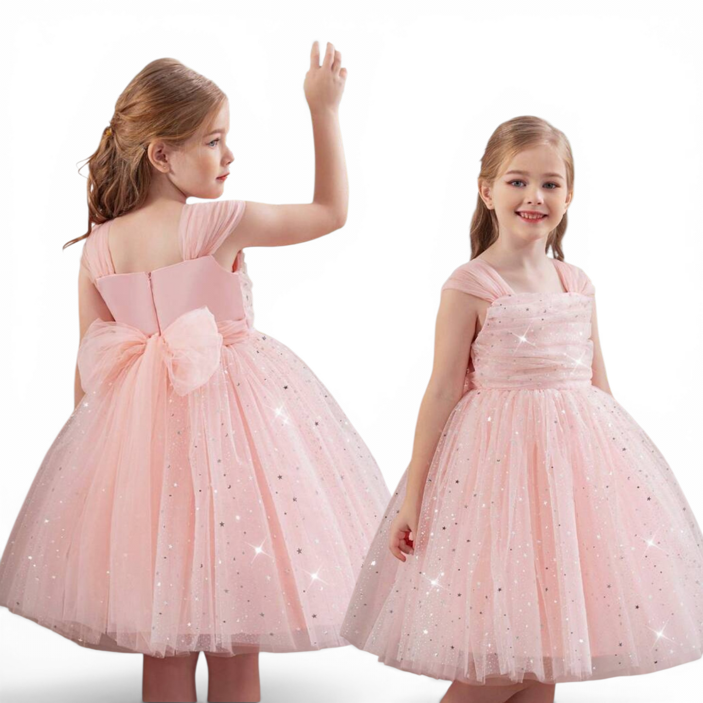 Pink sparkly girls formal dress