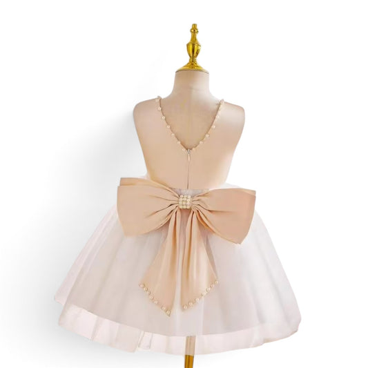Champagne & whitw girl dress