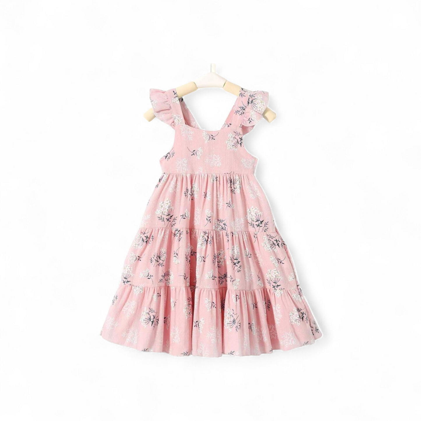 Pink floral girl spring dress
